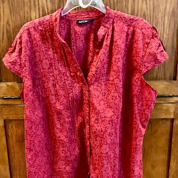 Apt. 9 Red Button Down Blouse - Picture 4 of 4